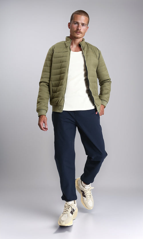 R212011 - Long Sleeves Bomber Jacket with Hem - Olive