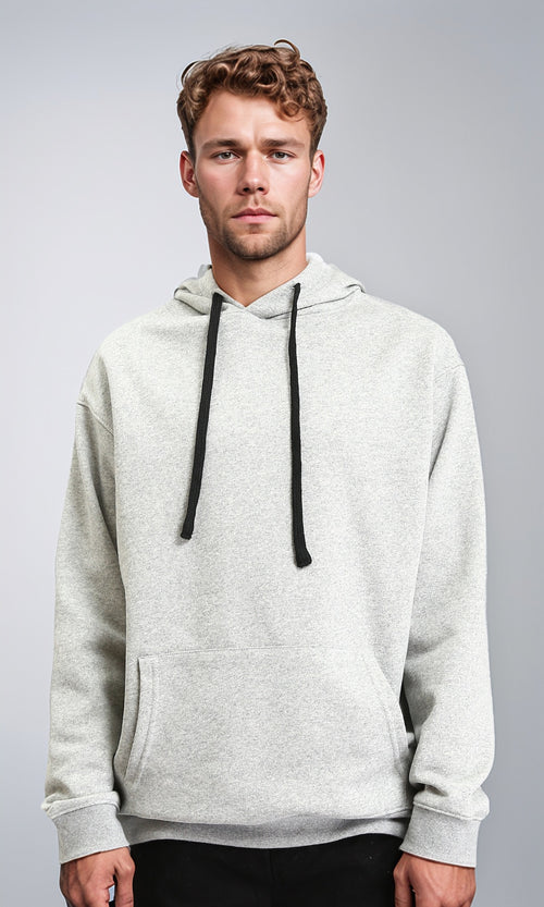 R212021 - Slip On Comfy Basic Hoodie - Heather Grey