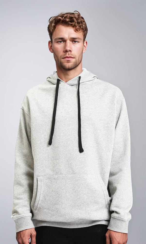 R212021 - Slip On Comfy Basic Hoodie - Heather Grey