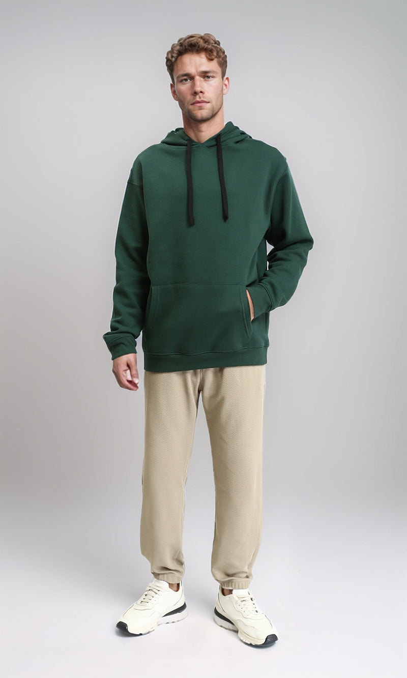 R212022 - Slip On Solid Basic Hoodie - Dark Green