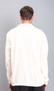 R212023 - Zipped Neck Solid Winter Sweater - Off-White