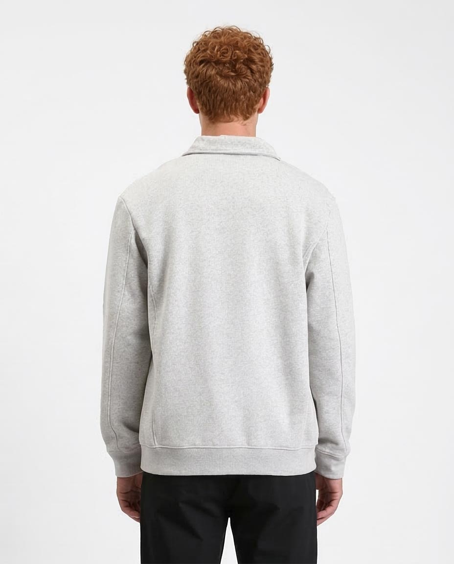Ravin Men’s Premium Quarter-Zip Melange Sweatshirt - Heather Grey - R212025