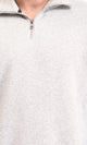 R212025 - Zipped Neck Solid Winter Sweater - Heather Grey