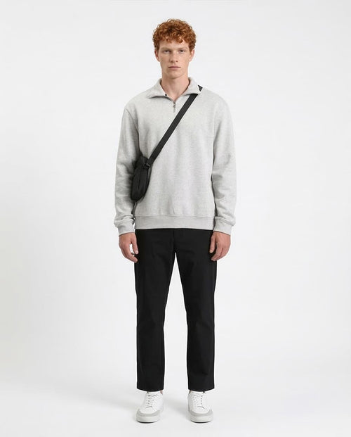Ravin Men’s Premium Quarter-Zip Melange Sweatshirt - Heather Grey - R212025