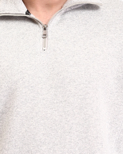 Ravin Men’s Premium Quarter-Zip Melange Sweatshirt - Heather Grey - R212025