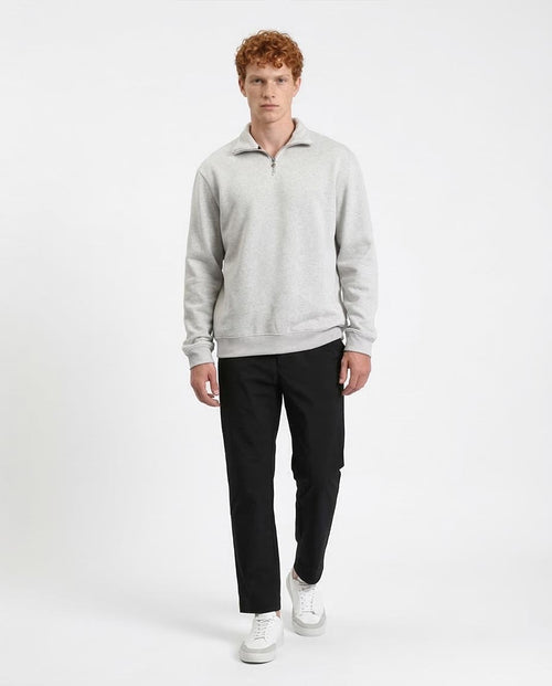 Ravin Men’s Premium Quarter-Zip Melange Sweatshirt - Heather Grey - R212025