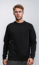 R212031 - Ribbed Round Neck Slip On Sweatshirt - Black