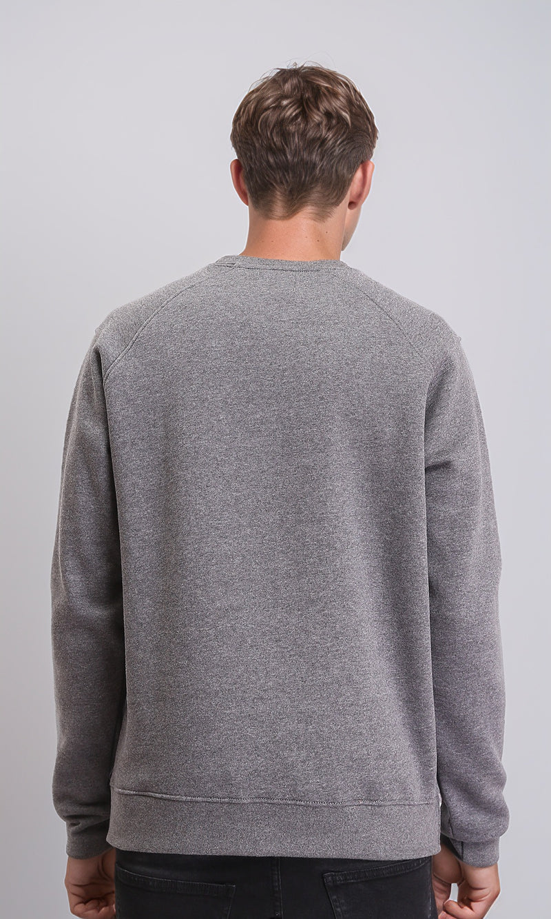 R212032 - Long Sleeves Round Neck Sweatshirt - Heather Dark Grey