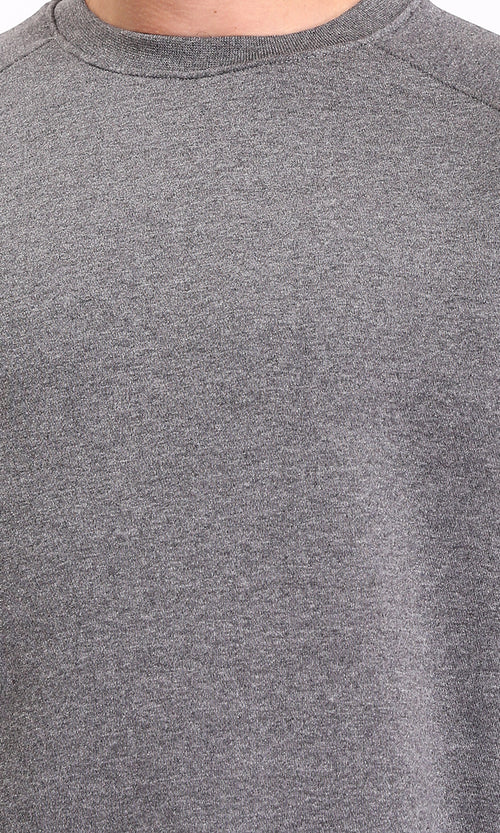 R212032 - Long Sleeves Round Neck Sweatshirt - Heather Dark Grey