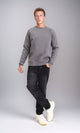R212032 - Long Sleeves Round Neck Sweatshirt - Heather Dark Grey