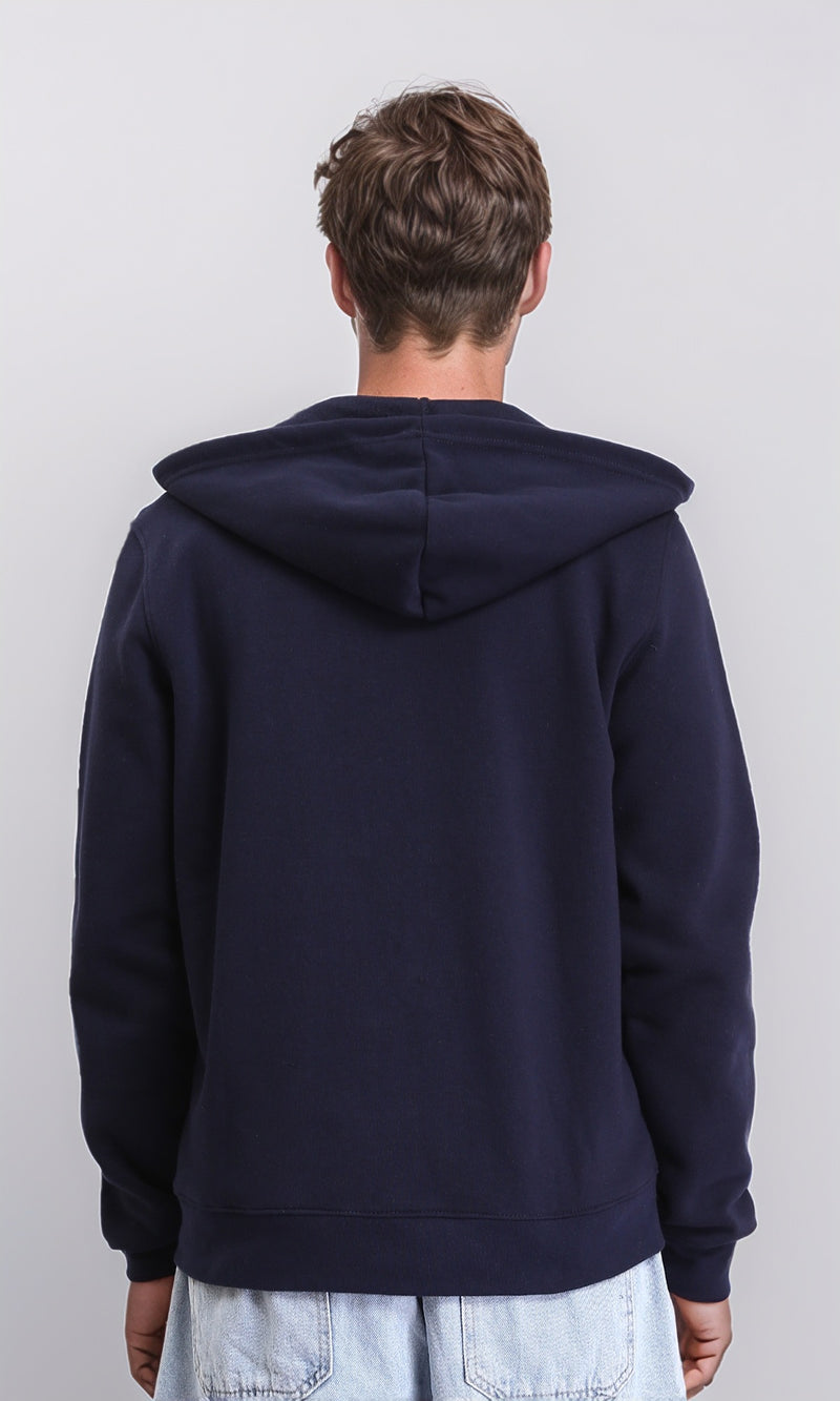 R212034 - Hooded Neck Zipped Winter Sweatshirt - Navy Blue