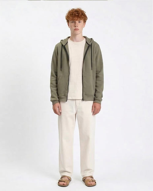 Ravin Men’s Relaxed-Fit Zip-Up Hoodie in Olive Green - R212035