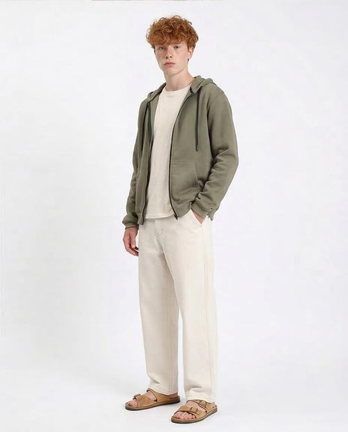 Ravin Men’s Relaxed-Fit Zip-Up Hoodie in Olive Green - R212035