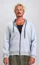 R212036 - Zipper Through Pocket Drawstring Hoodie - Heather Grey