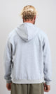 R212036 - Zipper Through Pocket Drawstring Hoodie - Heather Grey