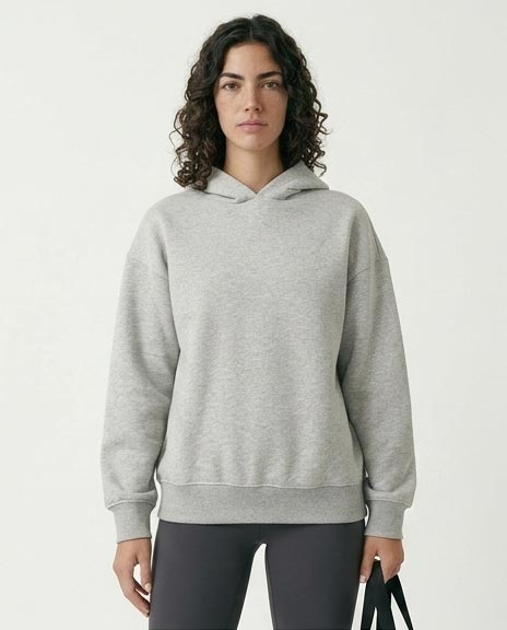 Slip On Long Sleeves Casual Hoodie - Heather Grey