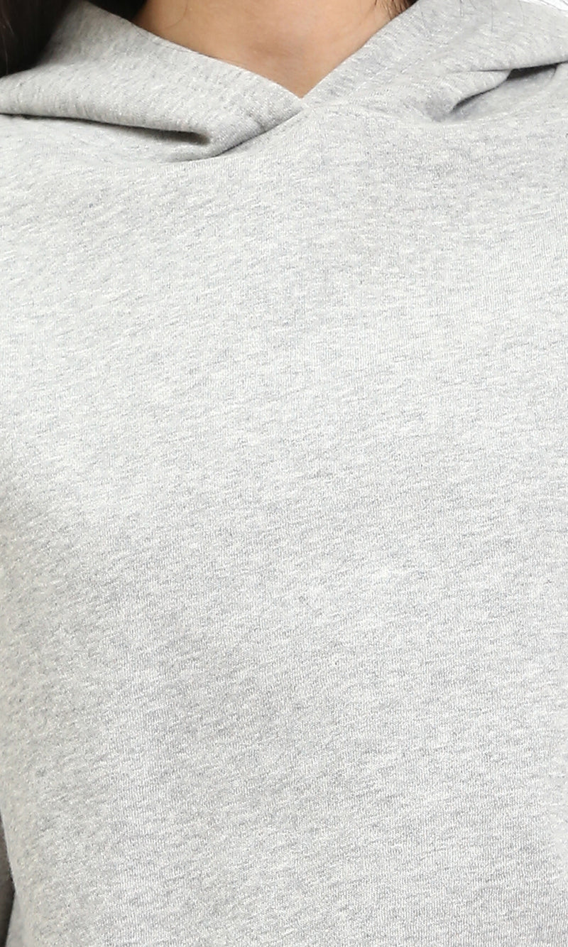 R212038 - Slip On Long Sleeves Casual Hoodie - Heather Grey