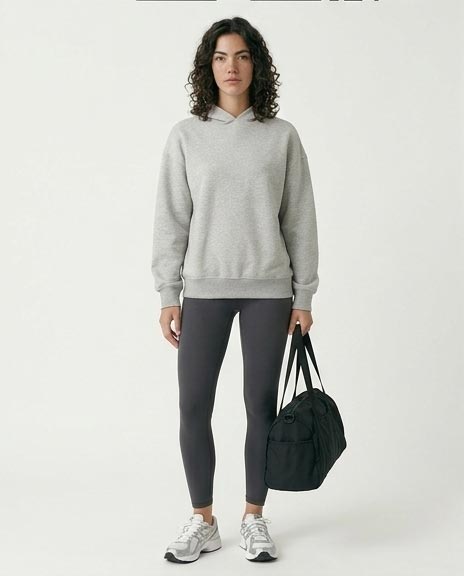 Slip On Long Sleeves Casual Hoodie - Heather Grey - R212038