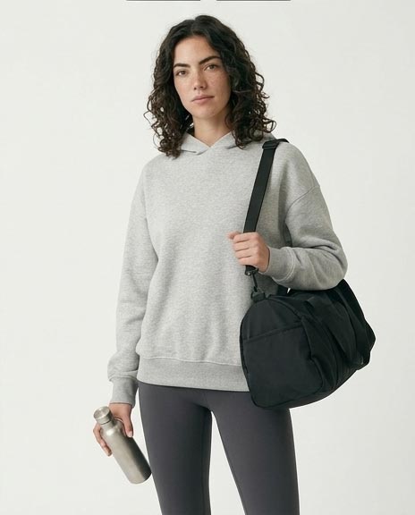 Slip On Long Sleeves Casual Hoodie - Heather Grey - R212038