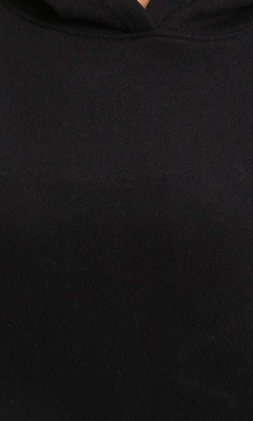 R212040 - Solid Slip On Casual Hoodie - Black