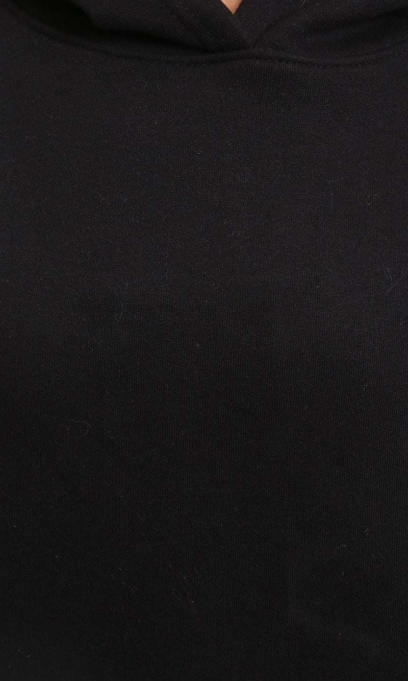 R212040 - Solid Slip On Casual Hoodie - Black