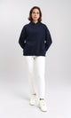 R212041 - Slip On Long Sleeves Casual Hoodie - Navy Blue