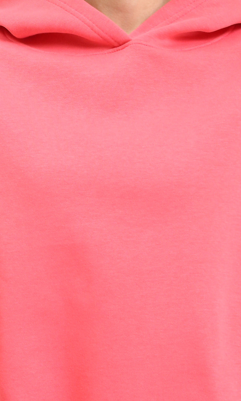 R212042 - Slip On Long Sleeves Casual Hoodie - Coral