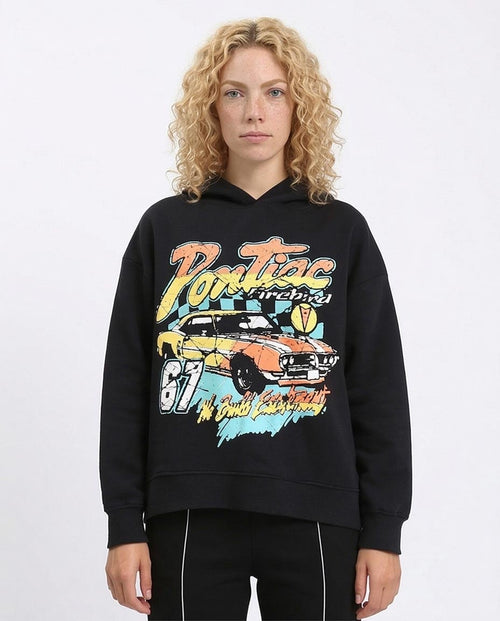 '67 Pontiac Firebird Graphic Oversized Hoodie - Black