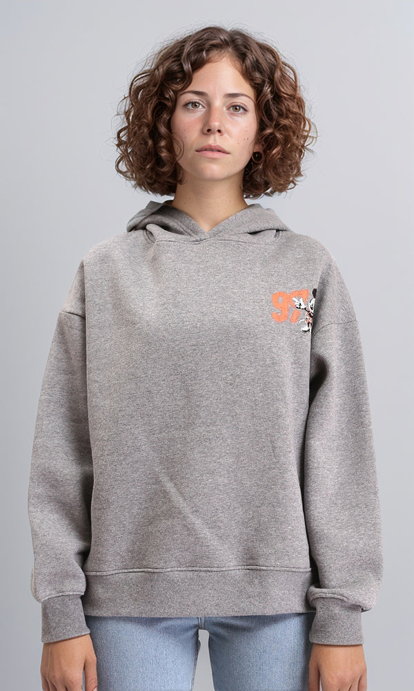 R212050 - Printed Mickey Mouse Slip On Hoodie - Heather Grey