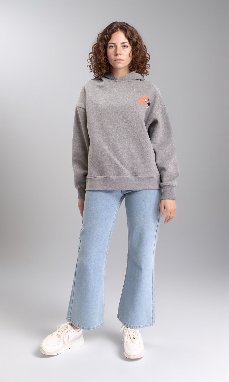 R212050 - Printed Mickey Mouse Slip On Hoodie - Heather Grey