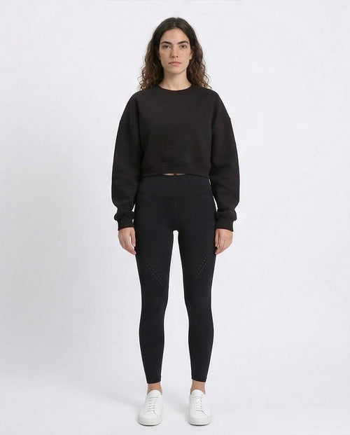 Ravin Women’s Sport Luxe Cropped Crewneck Sweatshirt – Black - R212056