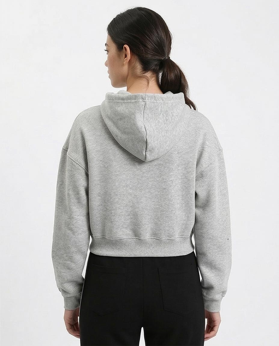 Ravin Women’s Cropped Boxy Hoodie – Light Grey Marl - R212060