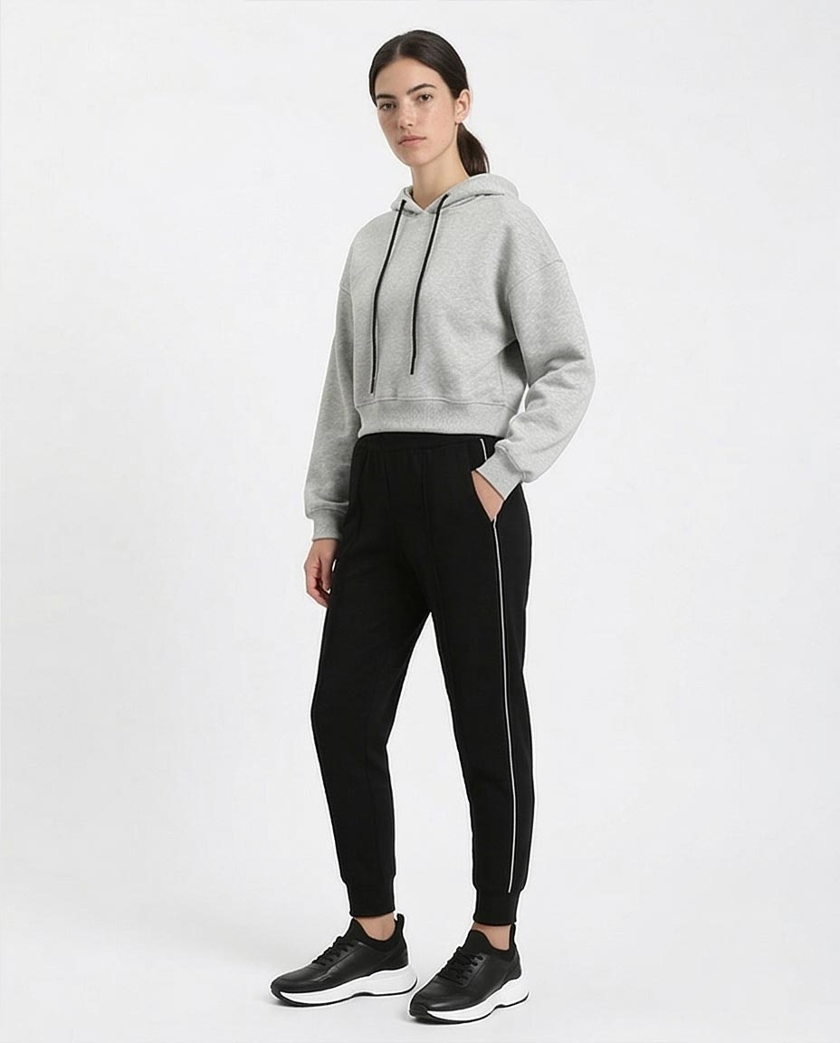 Ravin Women’s Cropped Boxy Hoodie – Light Grey Marl - R212060