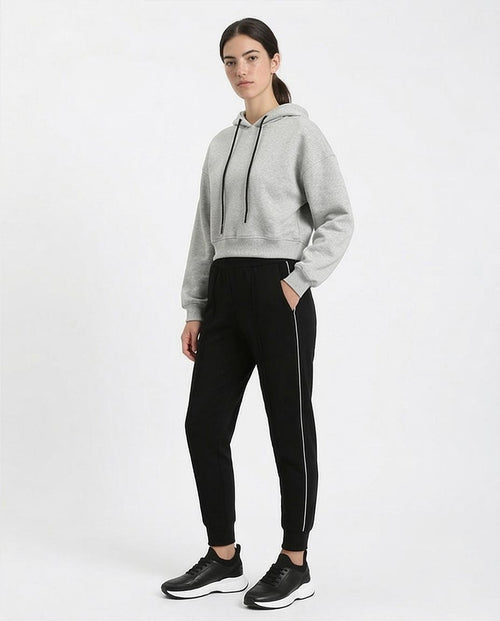 Ravin Women’s Cropped Boxy Hoodie – Light Grey Marl - R212060