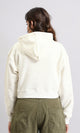 R212061 - Hooded Neck Long Sleeves Short Hoodie - Off-White