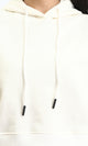R212061 - Hooded Neck Long Sleeves Short Hoodie - Off-White