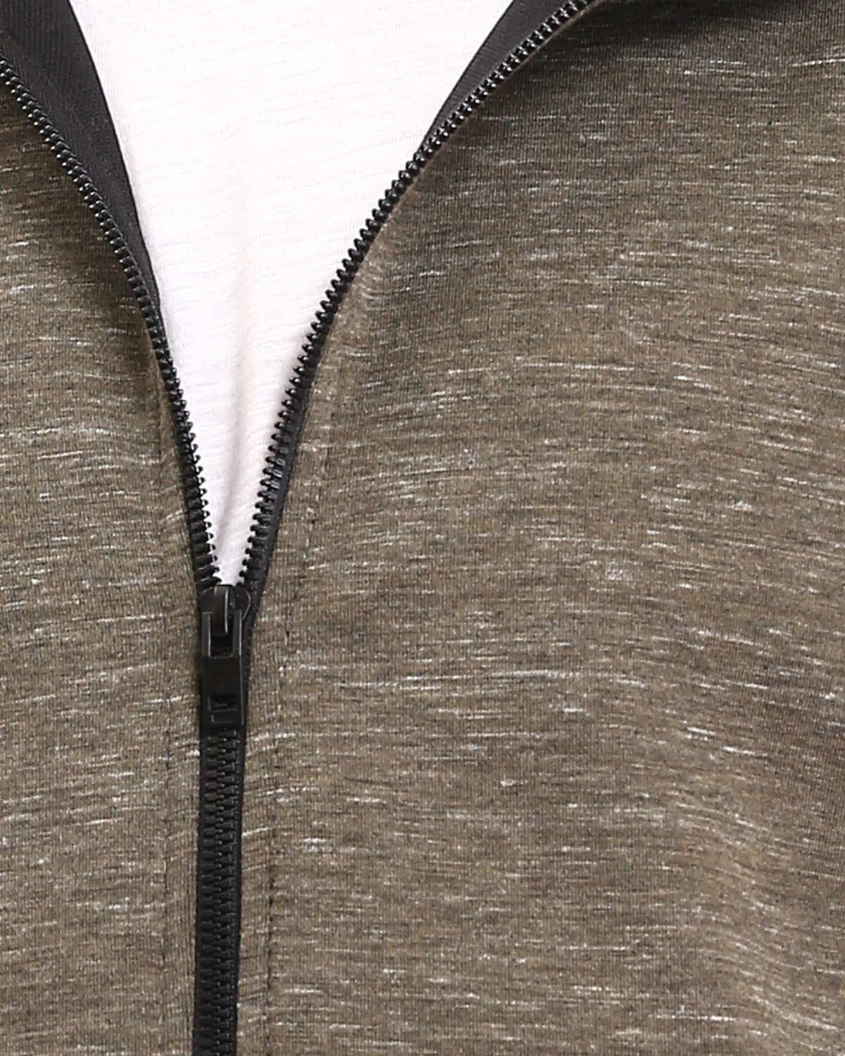 Ravin Men’s Marled Zip-Up Hoodie with Contrast Ribbing – Olive - R212099