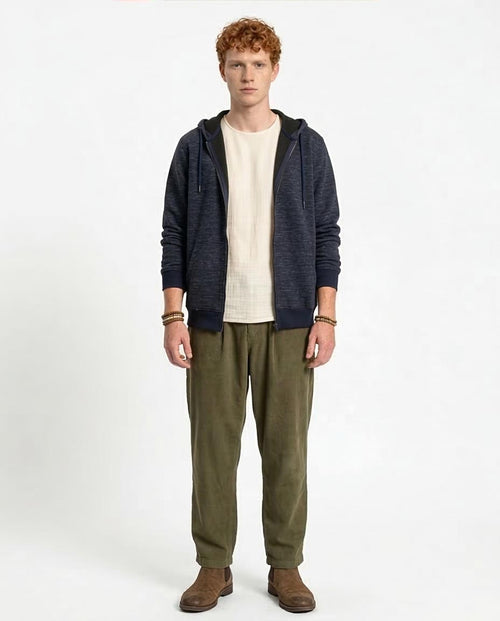 Ravin Men’s Textured Space-Dye Zip-Up Hoodie – Navy - R212100