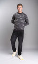 R212102 - Regular Fit Camouflage Slip On Sweatshirt - Heather Dark Grey