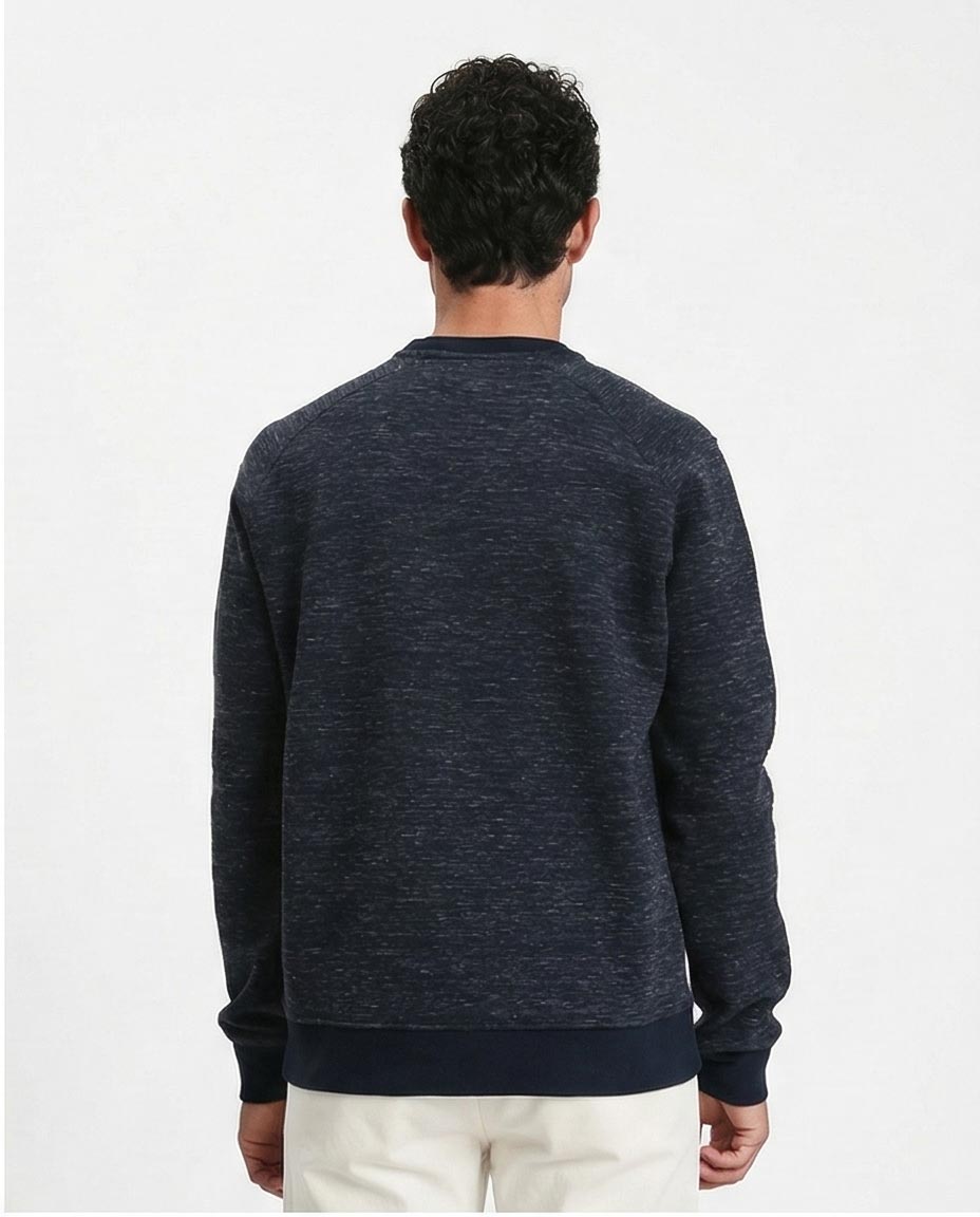 Ravin Men’s Heathered Raglan-Sleeve Navy Sweatshirt – Premium Textured Knit - R212103