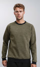 R212104 - Slip On Round Neck Casual Sweatshirt - Heather Olive