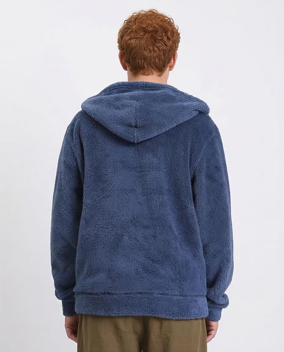 Ravin Men's Sherpa Fleece Zip-Up Hoodie - Dusty Blue - R212106