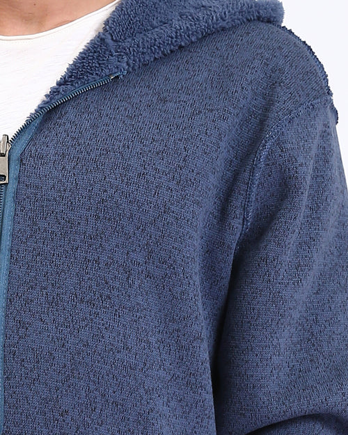 Ravin Men's Sherpa Fleece Zip-Up Hoodie - Dusty Blue - R212106