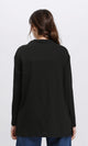 R212117 - Long Sleeves Slip On Long Blouse - Black