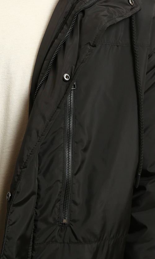 R212158 - Regular Fit Solid Bomber Jacket - Black