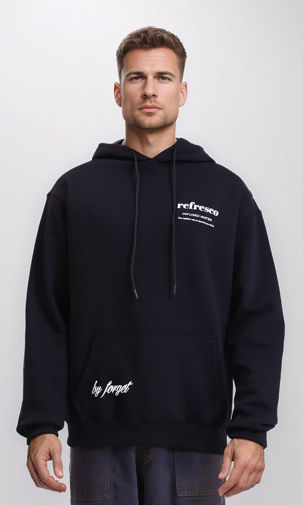 R212178 - Printed "Refresco" Slip On Hoodie - Black