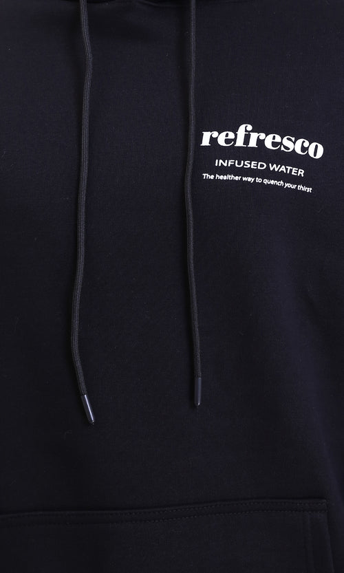 R212178 - Printed "Refresco" Slip On Hoodie - Black