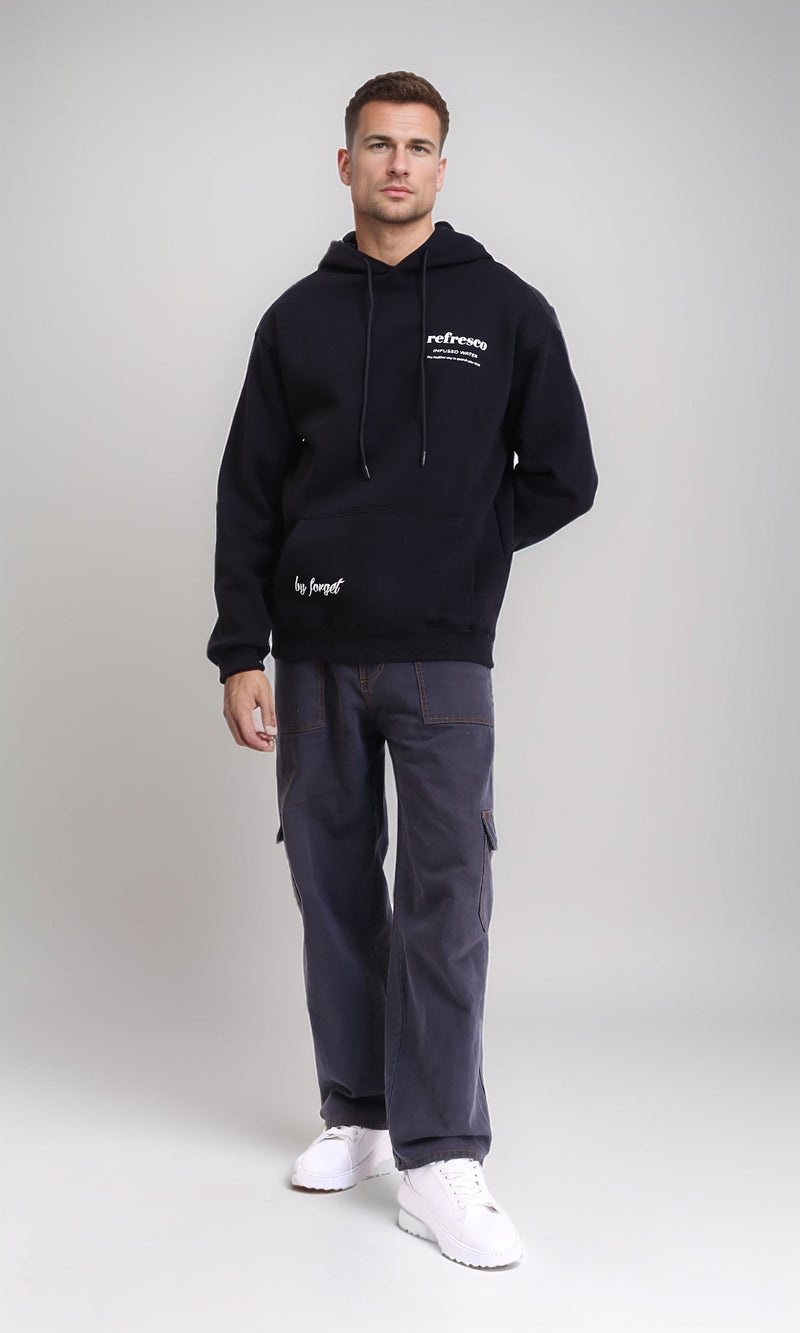 R212178 - Printed "Refresco" Slip On Hoodie - Black