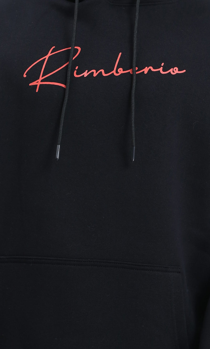 R212179 - Slip On Coziness Printed Hoodie - Black