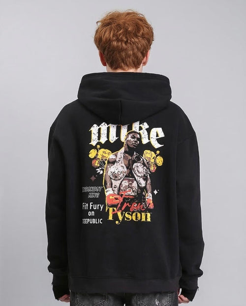 Ravin | "Iron" Mike Tyson Heavyweight Graphic Hoodie – Black - R212181